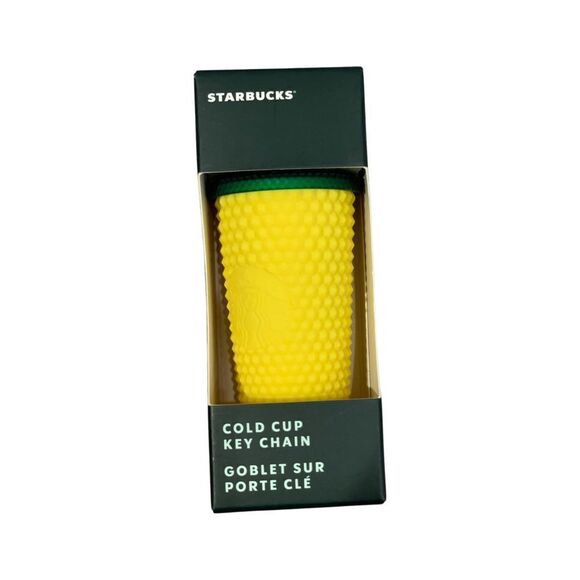 Starbucks Limited Edition Hawaii Studded Pineapple Grommet Cold Cup Key Chain Or - Picture 1 of 2